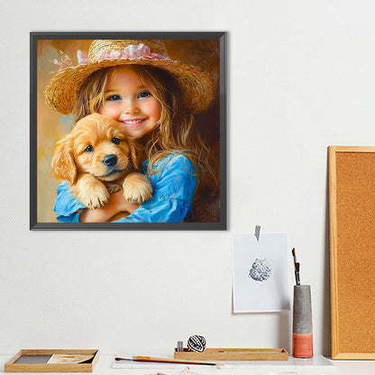 Cute Little Girl - Full Round Drill Diamond Painting 40*40CM