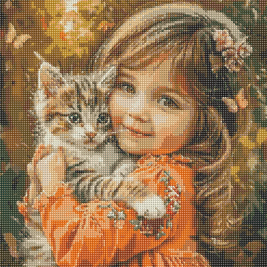 Cute Little Girl - Full Round Drill Diamond Painting 40*40CM