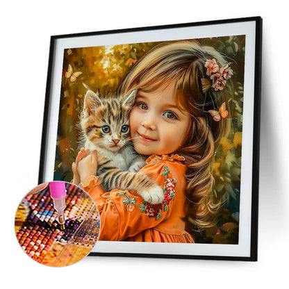 Cute Little Girl - Full Round Drill Diamond Painting 40*40CM