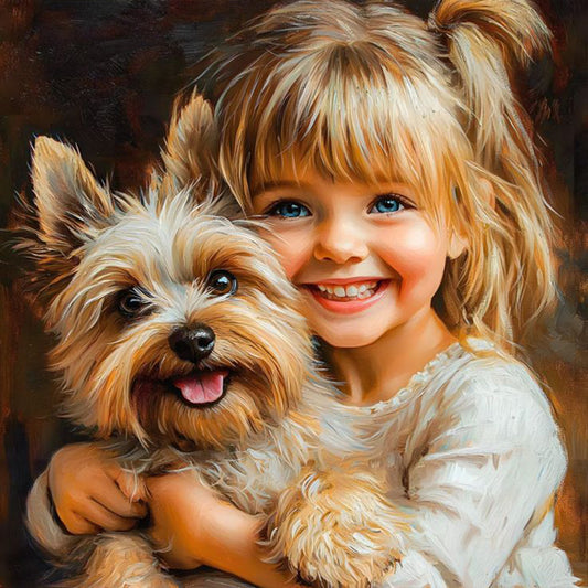 Cute Little Girl - Full Round Drill Diamond Painting 40*40CM