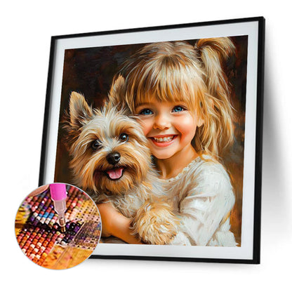 Cute Little Girl - Full Round Drill Diamond Painting 40*40CM
