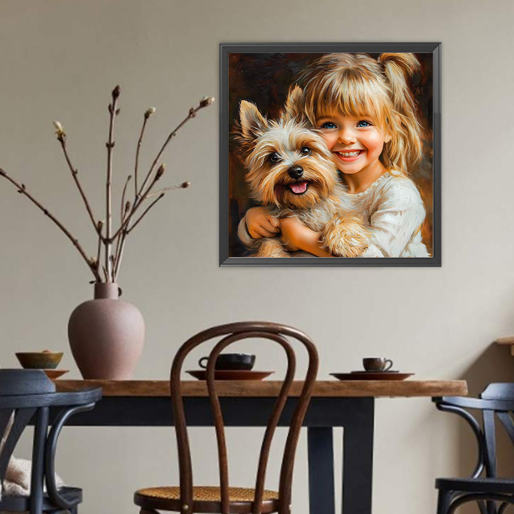 Cute Little Girl - Full Round Drill Diamond Painting 40*40CM
