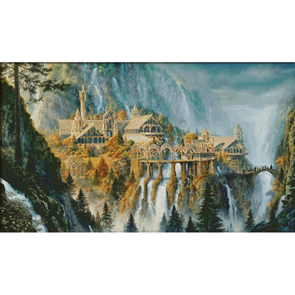 Lord Of The Rings-Momentary Landscape - 14CT Stamped Cross Stitch 100*64CM(Xiaobai Brand)