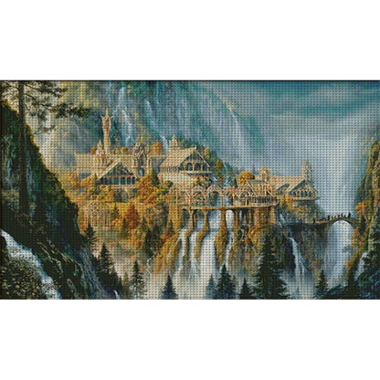 Lord Of The Rings-Momentary Landscape - 14CT Stamped Cross Stitch 100*64CM(Xiaobai Brand)