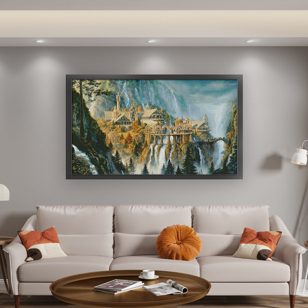 Lord Of The Rings-Momentary Landscape - 14CT Stamped Cross Stitch 100*64CM(Xiaobai Brand)