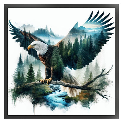 Silhouette-Eagle - 11CT Stamped Cross Stitch 45*45CM