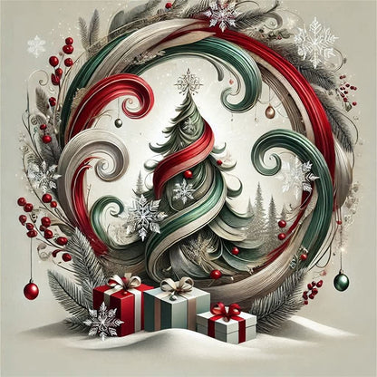 Christmas Tree - 11CT Stamped Cross Stitch 40*40CM