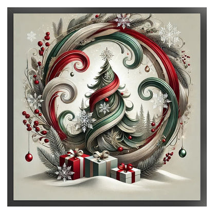 Christmas Tree - 11CT Stamped Cross Stitch 40*40CM