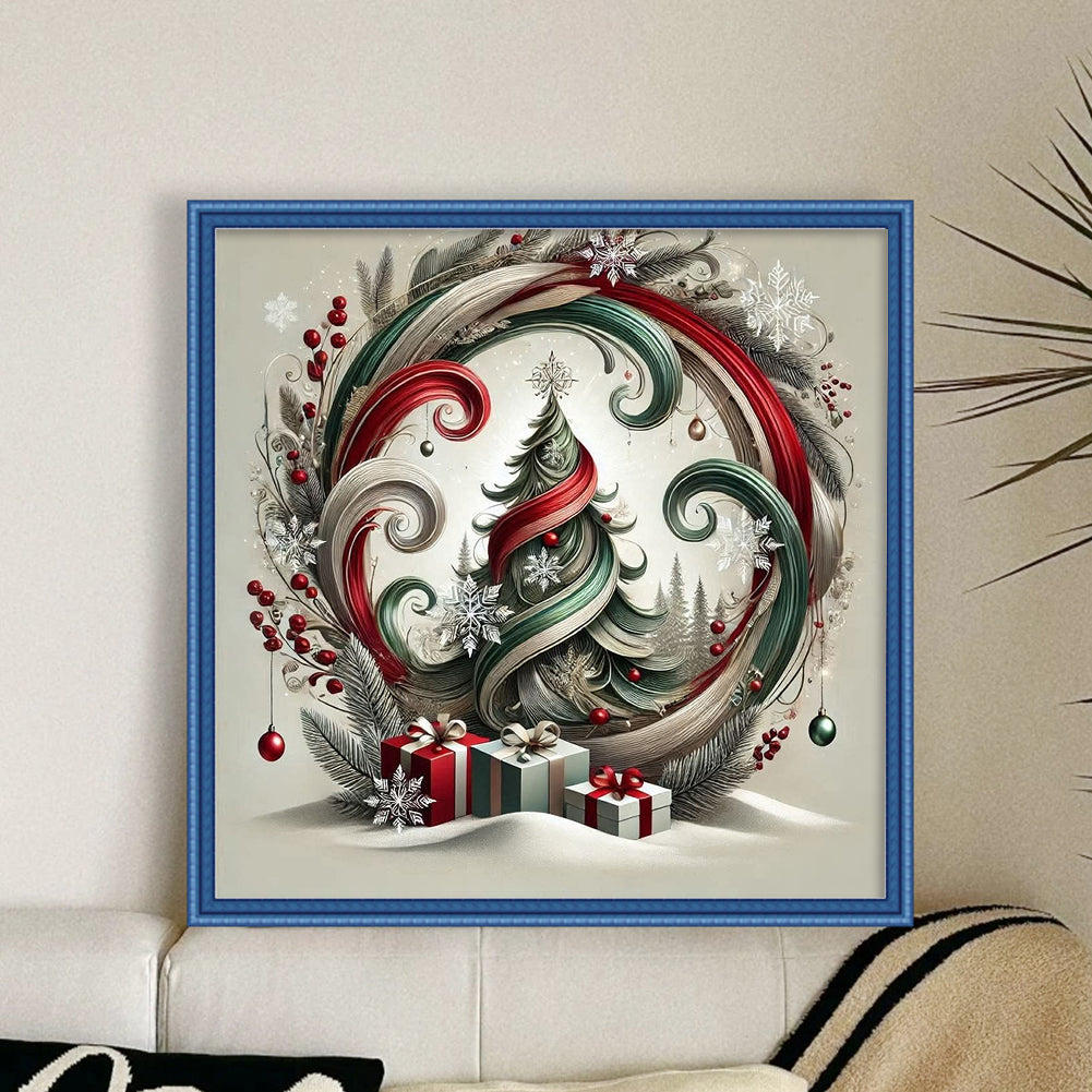 Christmas Tree - 11CT Stamped Cross Stitch 40*40CM