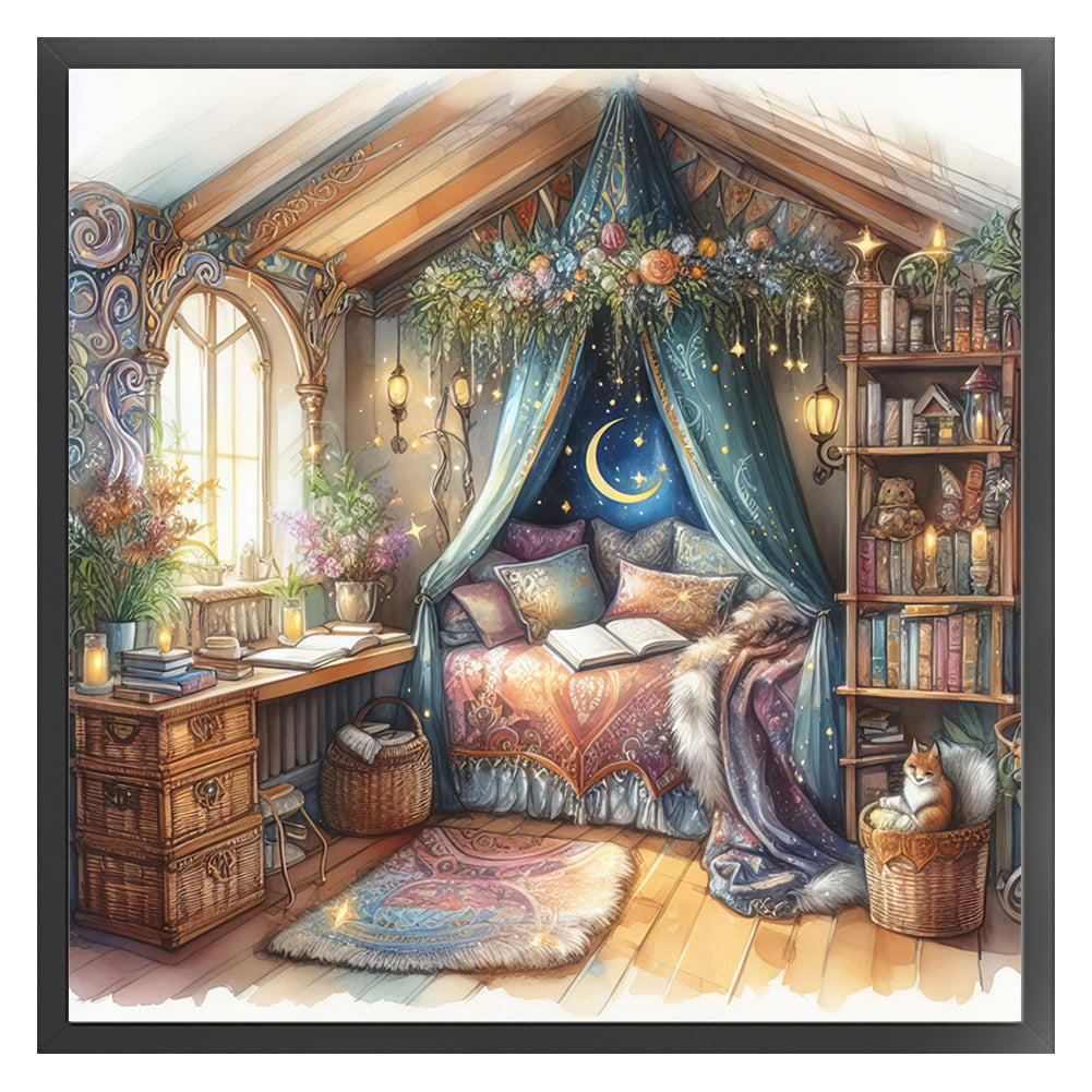 Bedroom - 11CT Stamped Cross Stitch 50*50CM