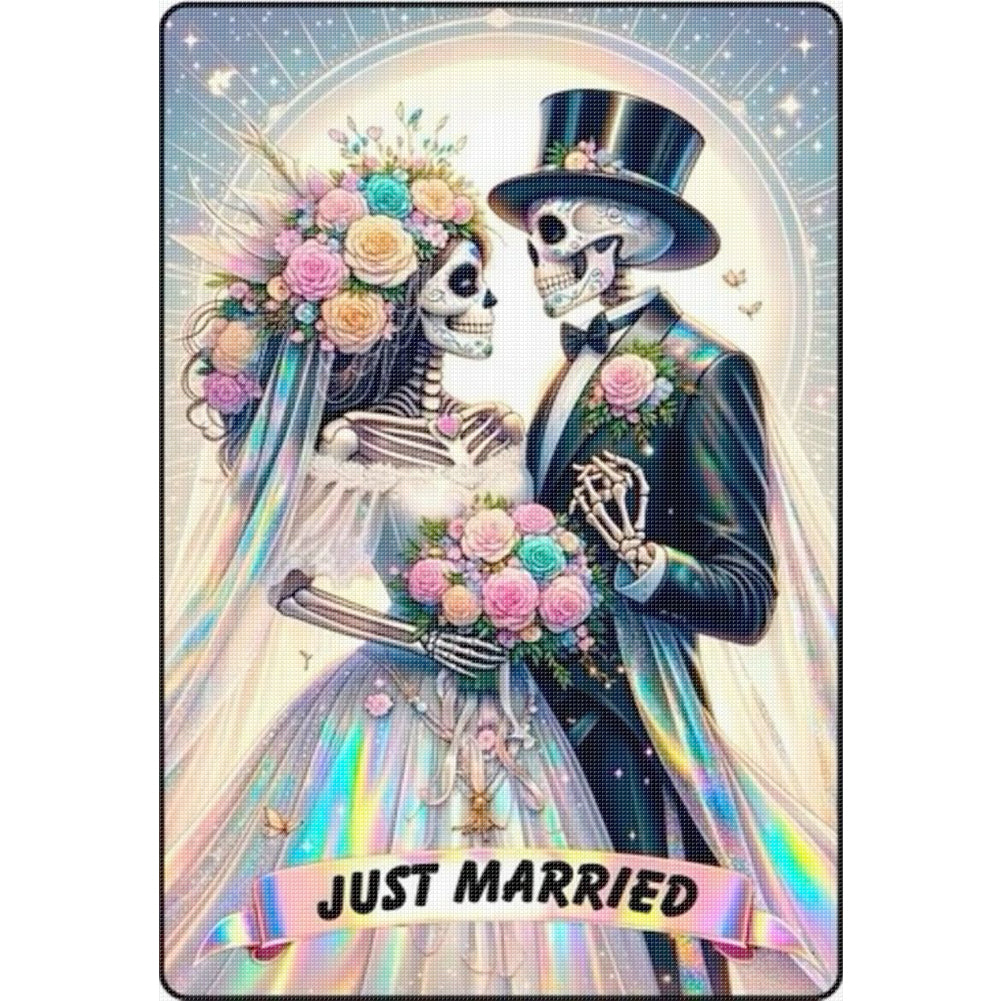 Skeleton Wedding - 11CT Stamped Cross Stitch 40*58CM