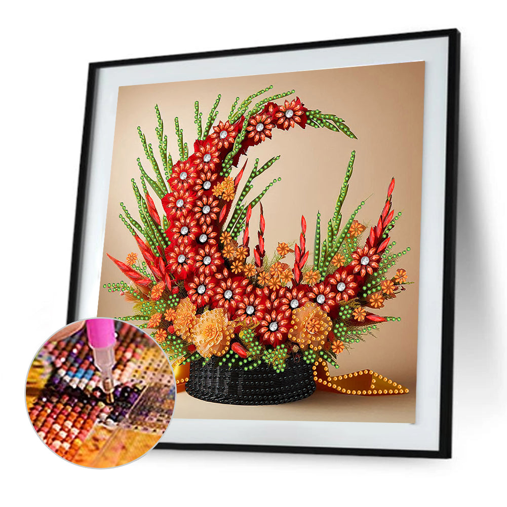 Flower Basket - Special Shaped Drill Diamond Painting 30*30CM