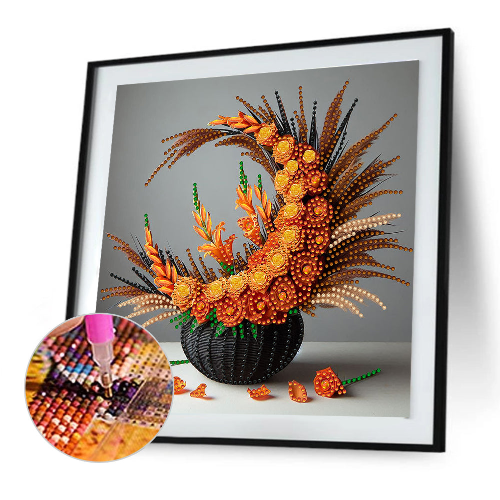 Flower Basket - Special Shaped Drill Diamond Painting 30*30CM