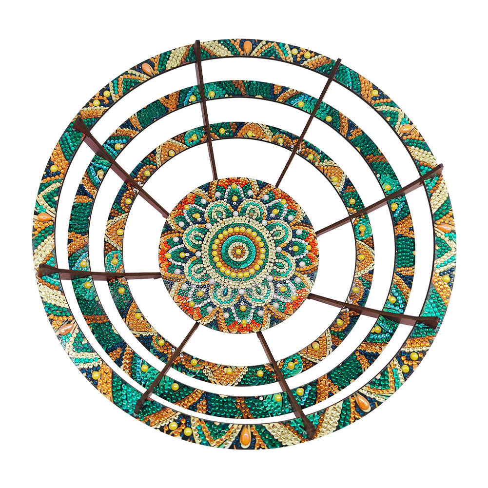 Flower Diamond Painting Wooden Serving Tray Decorative Diamond Art Fruit Tray