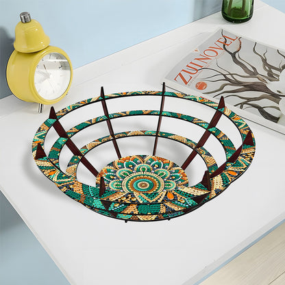 Flower Diamond Painting Wooden Serving Tray Decorative Diamond Art Fruit Tray