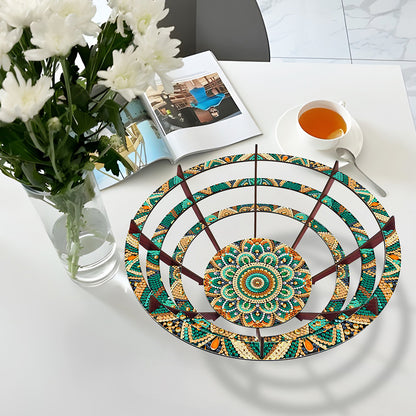 Flower Diamond Painting Wooden Serving Tray Decorative Diamond Art Fruit Tray