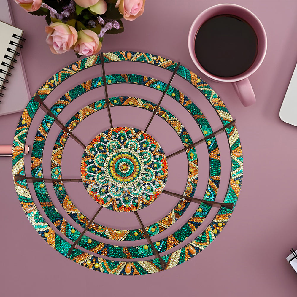 Flower Diamond Painting Wooden Serving Tray Decorative Diamond Art Fruit Tray