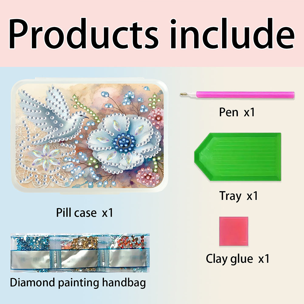 Animals Pill Storage Box Diamond Painting Pill Case Pill Dispenser for Art Craft