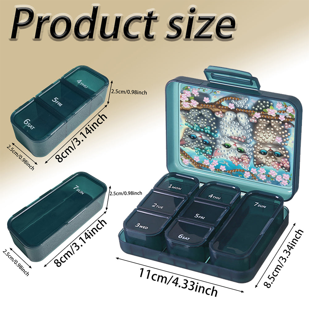 Animals Pill Storage Box Diamond Painting Pill Case Pill Dispenser for Art Craft