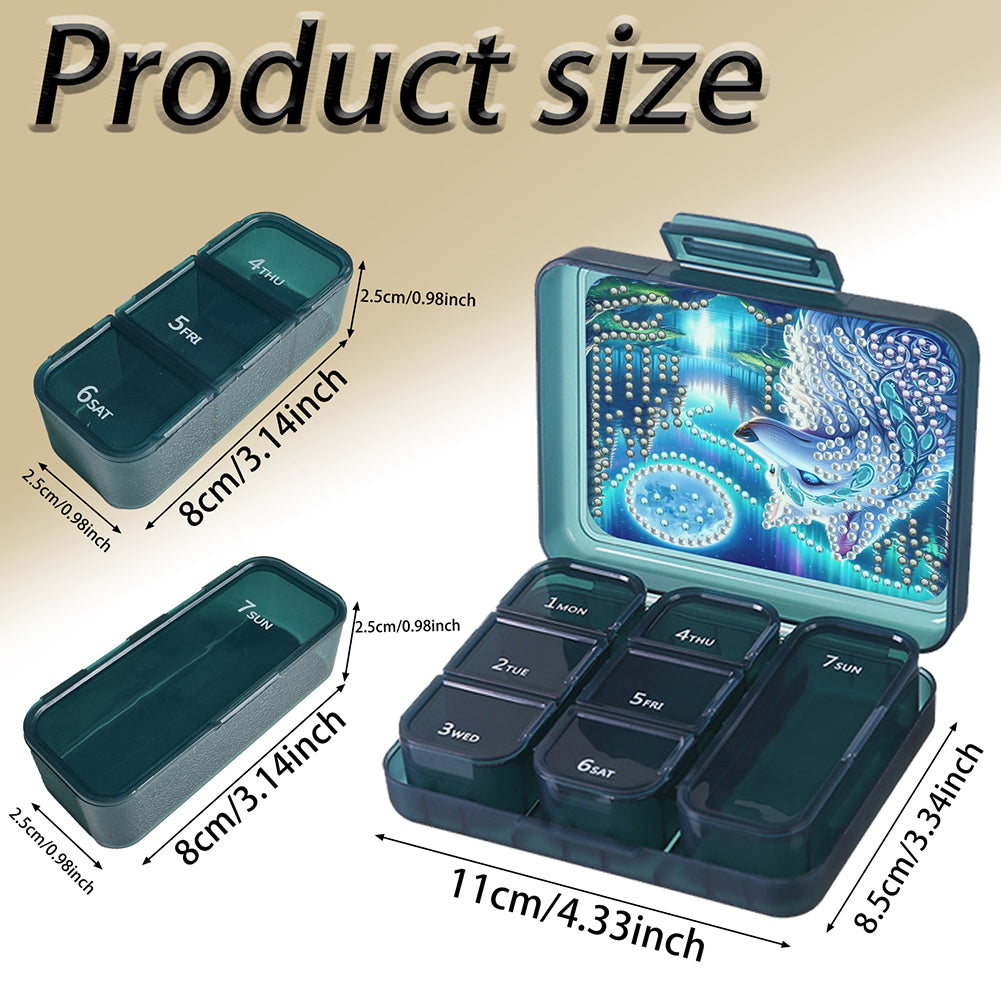 Animals Pill Storage Box Diamond Painting Pill Case Pill Dispenser for Art Craft