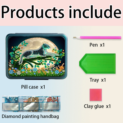 Animals Pill Storage Box Diamond Painting Pill Case Pill Dispenser for Art Craft