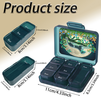 Animals Pill Storage Box Diamond Painting Pill Case Pill Dispenser for Art Craft
