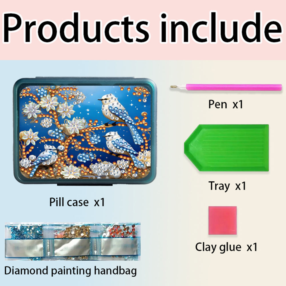 Animals Pill Storage Box Diamond Painting Pill Case Pill Dispenser for Art Craft