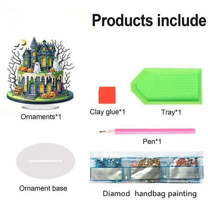 2D Flat DIY Diamond Painting Desktop Ornaments Kit for Home Office Desktop Decor