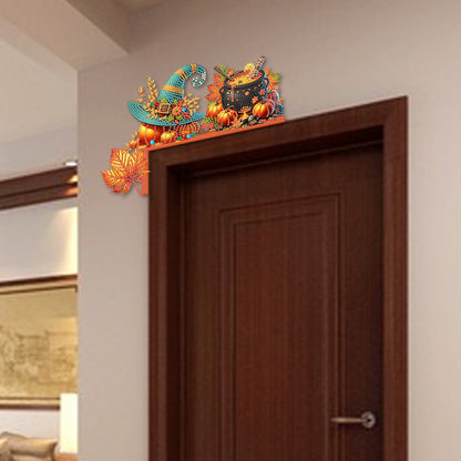 Cat Diamond Art Door Right Angle Sign 5D DIY Wooden Door Topper for Party Favors