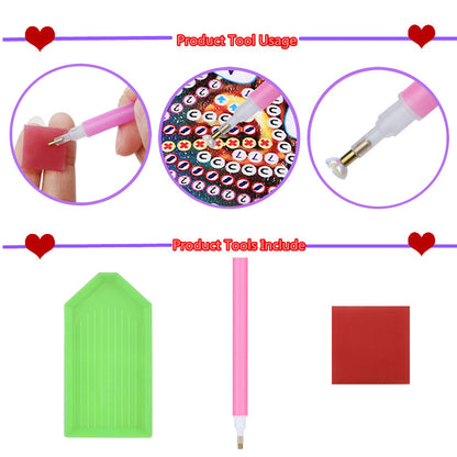 Cat Diamond Art Door Right Angle Sign 5D DIY Wooden Door Topper for Party Favors