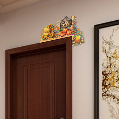 Cat Diamond Art Door Right Angle Sign 5D DIY Wooden Door Topper for Party Favors