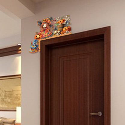 Cat Diamond Art Door Right Angle Sign 5D DIY Wooden Door Topper for Party Favors