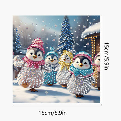 12PCS DIY Diamond Art Greeting Cards Xmas Designs for Festivals and Celebrations