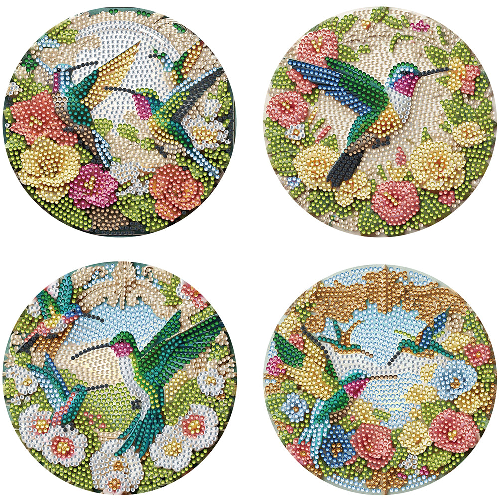 Diamond Crafts Projects Flowers Round Diamond Painting Table Mats for Home Decor