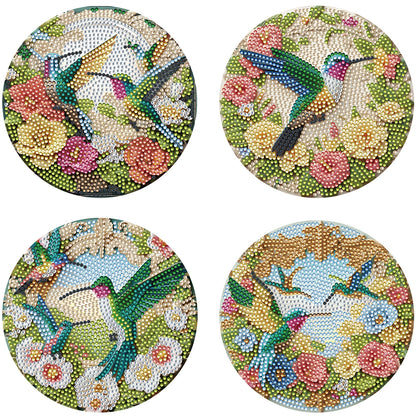 Diamond Crafts Projects Flowers Round Diamond Painting Table Mats for Home Decor
