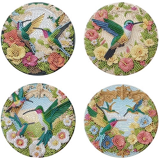 Diamond Crafts Projects Flowers Round Diamond Painting Table Mats for Home Decor