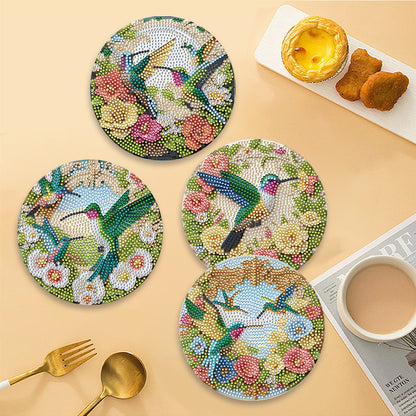 Diamond Crafts Projects Flowers Round Diamond Painting Table Mats for Home Decor