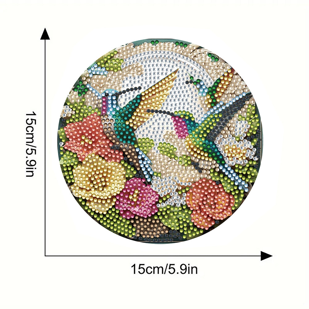 Diamond Crafts Projects Flowers Round Diamond Painting Table Mats for Home Decor