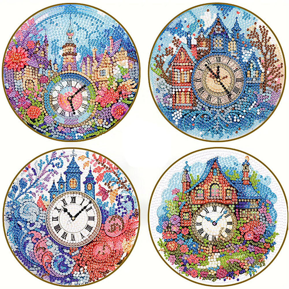 Diamond Crafts Projects Flowers Round Diamond Painting Table Mats for Home Decor