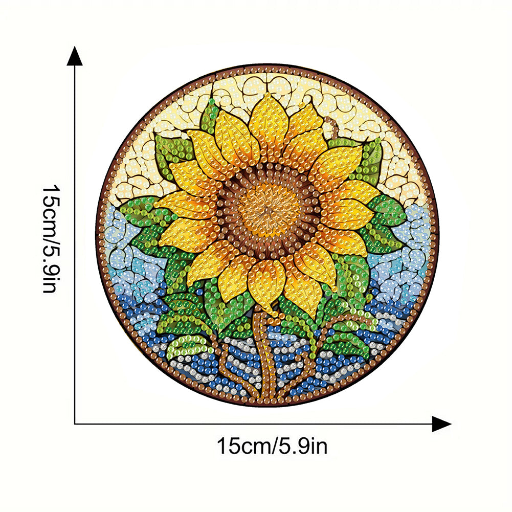 Diamond Crafts Projects Flowers Round Diamond Painting Table Mats for Home Decor