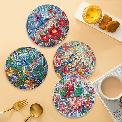 Diamond Crafts Projects Flowers Round Diamond Painting Table Mats for Home Decor