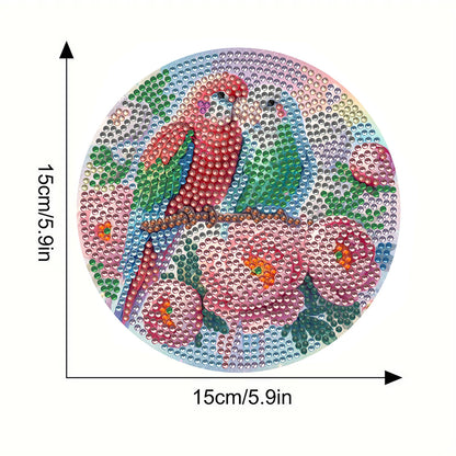 Diamond Crafts Projects Flowers Round Diamond Painting Table Mats for Home Decor