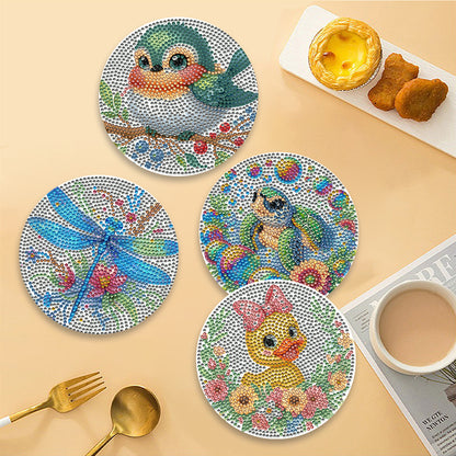 Diamond Crafts Projects Flowers Round Diamond Painting Table Mats for Home Decor