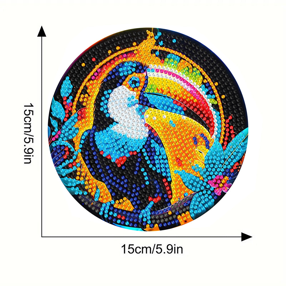 Diamond Crafts Projects Flowers Round Diamond Painting Table Mats for Home Decor