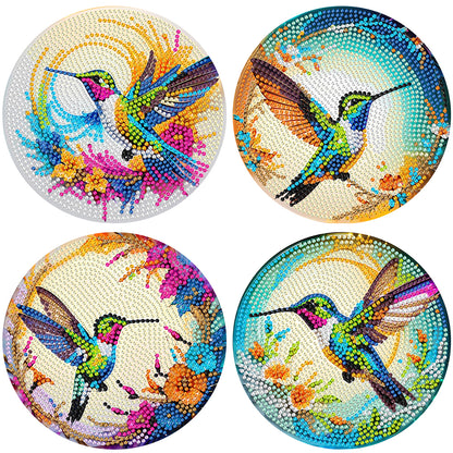 Diamond Crafts Projects Flowers Round Diamond Painting Table Mats for Home Decor