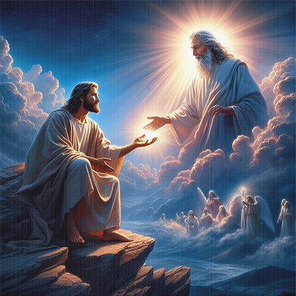 Jesus And Priest - 11CT Stamped Cross Stitch 40*40CM