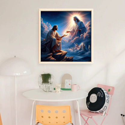 Jesus And Priest - 11CT Stamped Cross Stitch 40*40CM