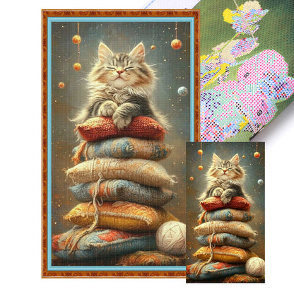 Sleeping Cat - 11CT Stamped Cross Stitch 40*70CM