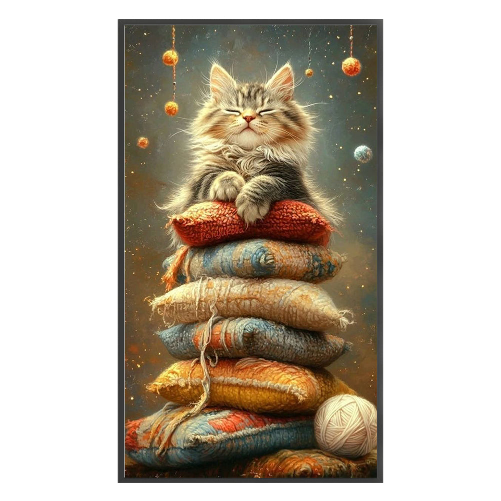 Sleeping Cat - 11CT Stamped Cross Stitch 40*70CM
