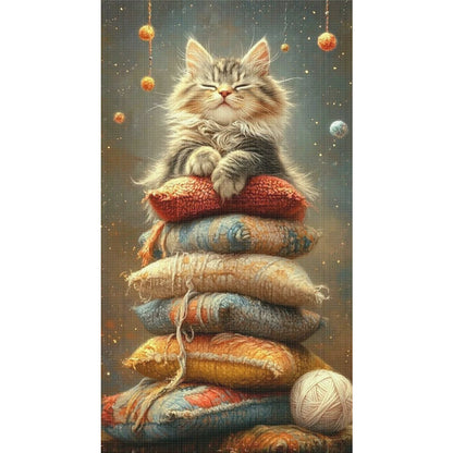 Sleeping Cat - 11CT Stamped Cross Stitch 40*70CM